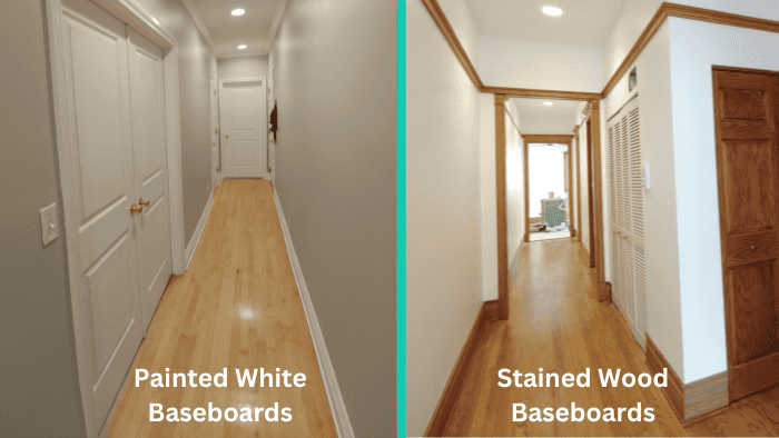 painted versus stained baseboard
